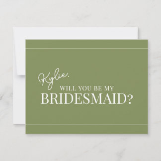 Carte de proposition de Bridesmaid moderne