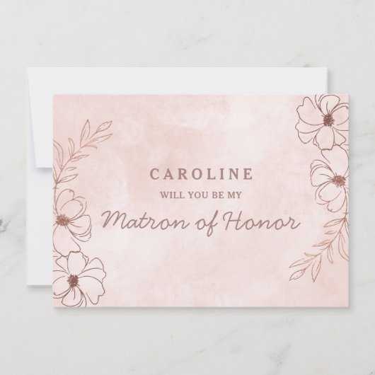 Carte de proposition de carte d'honneur en or rose (Devant)