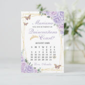 Carte de Proposition de Cour de Quinceanera Fleuri (Debout devant)