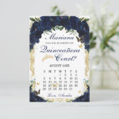 Carte de Proposition de Cour de Quinceanera Fleuri (Debout devant)
