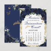 Carte de Proposition de Cour de Quinceanera Fleuri (Devant / Derrière)