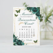 Carte de proposition de cour de Quinceanera vert é (Debout devant)