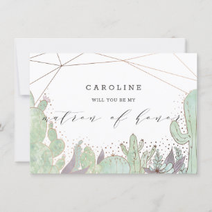 Carte de Proposition de Dame d'Honneur avec Cactus