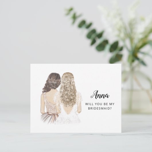 Carte de Proposition de Demoiselle d'Honneur (Debout devant)