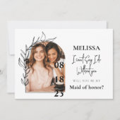 Carte de proposition de demoiselle d'honneur à l'a (Devant)