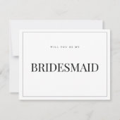 Carte de proposition de demoiselle d'honneur blanc (Devant)