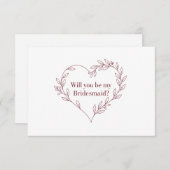 Carte de Proposition de Demoiselle d'Honneur Éléga (Devant / Derrière)