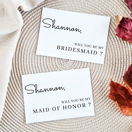 Carte de Proposition de Demoiselle d'Honneur Éléga