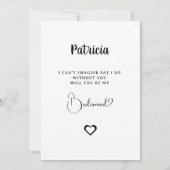 Carte de Proposition de Demoiselle d'Honneur Éléga (Dos)