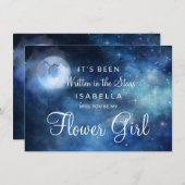 Carte de proposition de demoiselle d'honneur Fleur (Devant / Derrière)