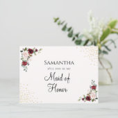 Carte de proposition de demoiselle d'honneur flora (Debout devant)