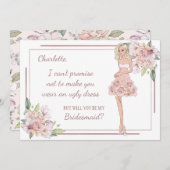 Carte de proposition de demoiselle d'honneur perso (Devant / Derrière)