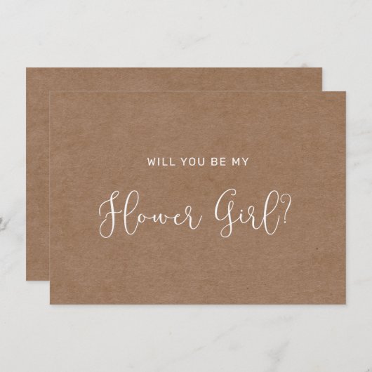 Carte de Proposition de Demoiselle d'Honneur Rusti (Devant / Derrière)