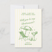Carte de proposition de demoiselle d'honneur vert (Devant)