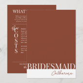 Carte de Proposition de Demoiselles d'Honneur Mode (Devant / Derrière)
