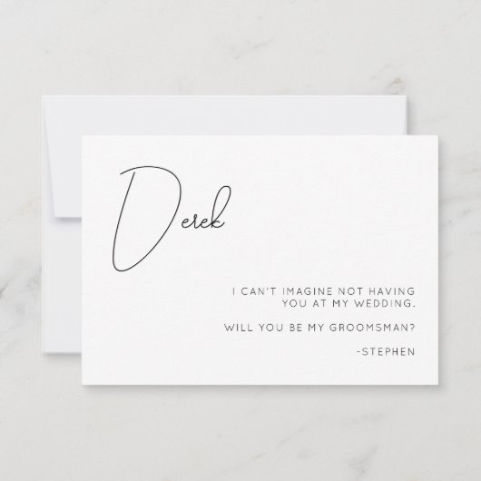 Carte de proposition de fabricant de calligraphie (Dos)