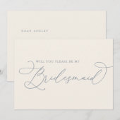 Carte de proposition de femme de chambre bleue crè (Devant / Derrière)