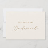 Carte de proposition de femme de chambre d'or et d (Devant)