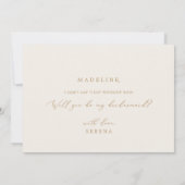 Carte de proposition de femme de chambre d'or et d (Dos)