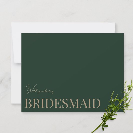 Carte de proposition de femme de chambre verte mod