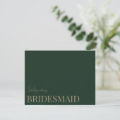 Carte de proposition de femme de chambre verte mod (Debout devant)