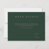 Carte de proposition de femme de chambre verte mod (Dos)