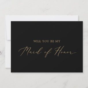 Carte de proposition de femme d'honneur noire en o