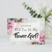 Carte de proposition de fille de bouquet rose Rose (Debout devant)