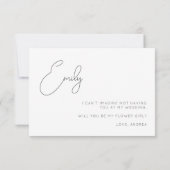 Carte de proposition de fille de la calligraphie d (Dos)