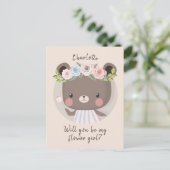 Carte de proposition de fille de la fleur d'ours (Debout devant)