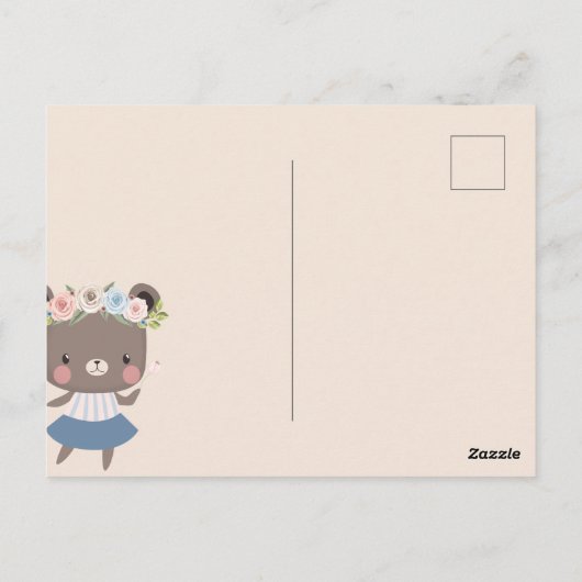 Carte de proposition de fille de la fleur d'ours (Dos)