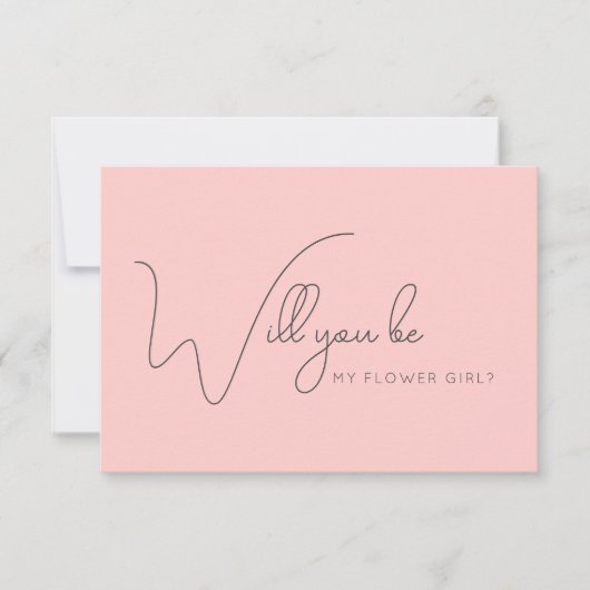 Carte de proposition de fille de Rose Chic Calligr (Devant)