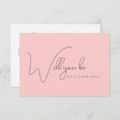 Carte de proposition de fille de Rose Chic Calligr (Devant / Derrière)