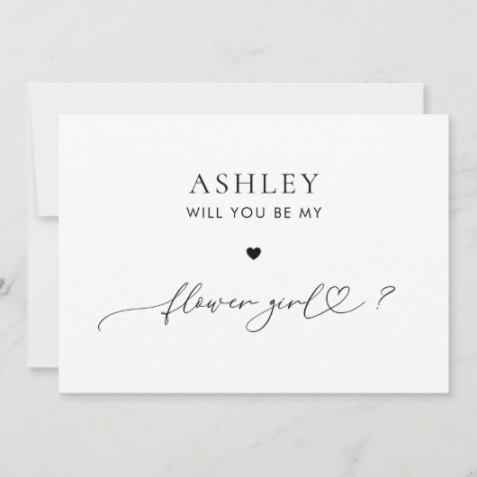 Carte de proposition de fille de script de coeur r (Devant)