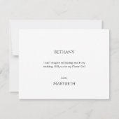 Carte de proposition de fille de script minimal si (Dos)