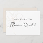 Carte de proposition de fille Rose illustrée (Devant / Derrière)