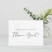 Carte de proposition de fille Rose illustrée (Debout devant)