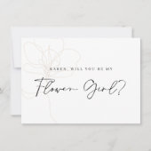 Carte de proposition de fille Rose illustrée (Devant)