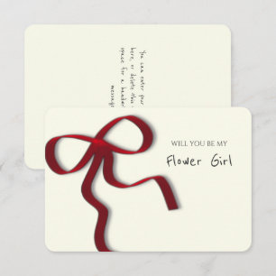 Carte de proposition de fille Whimsical Chic Red B