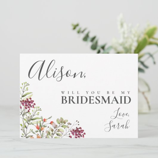 Carte de proposition de fleur sauvage Meadow Bride (Debout devant)