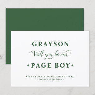 Carte de Proposition de Garçon de Page Minimaliste