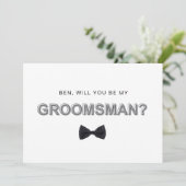 Carte de proposition de garçon d'honneur à contour (Debout devant)