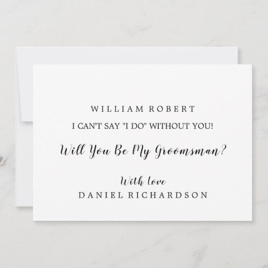 Carte de Proposition de Garçon d'Honneur Drôle | P (Dos)