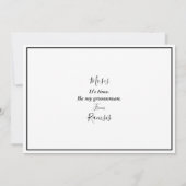 Carte de proposition de garçon d'honneur élégante  (Dos)