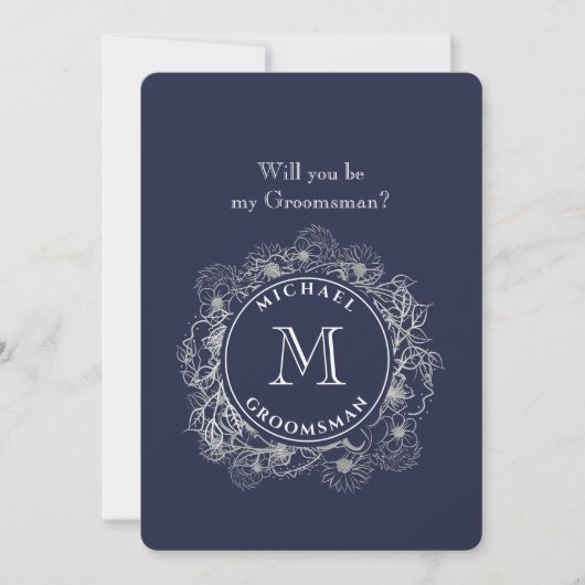 Carte de Proposition de Garçon d'Honneur Navy (Devant)
