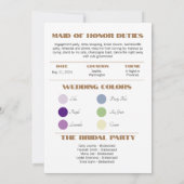 Carte de proposition de la Bridesmaid (Dos)