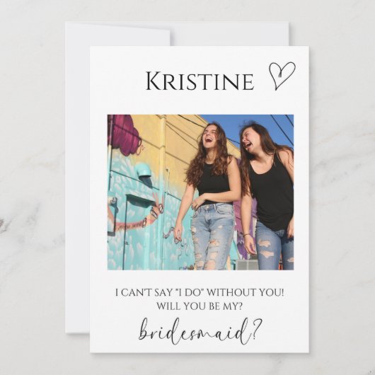 Carte de proposition de la Bridesmaid (Devant)