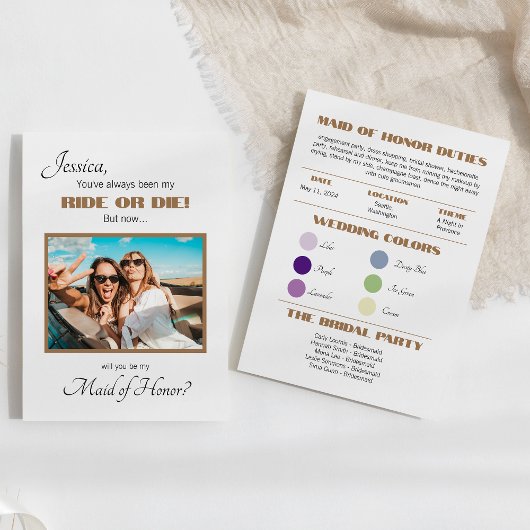 Carte de proposition de la Bridesmaid