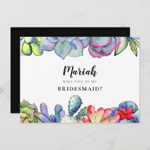 Carte de proposition de la Bridesmaid de cactus su