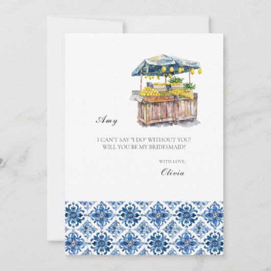 Carte de proposition de la Bridesmaid en carrelage (Dos)